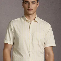 Louis Philippe Textured Pure Cotton Formal Shirt-image-81