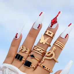 Arzonai Rings Set Steel Ring Set-image-96