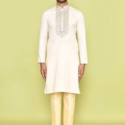 Arihant Rai Sinha Men Embroidered Regular Kurta with Trousers-image-45