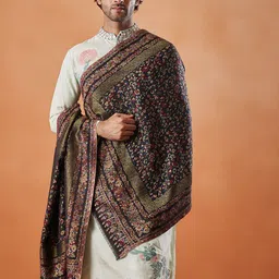 Pashmoda Men Zari Woven Design Stole-picture-8
