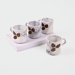 Storepedia Off White & Navy Blue Handcrafted Printed Ceramic Matte Cups Set of Cups and Mugs-8