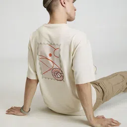 CAVA Men Graphic Printed Round Neck Cotton Oversized T-shirt-image-61