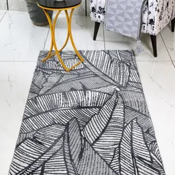 Saral Home Grey Abstract Anti-Skid Polyester Carpet-13