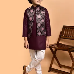 PRINTINDIA Boys Mandarin Collar Regular Straight Kurta with Pyjamas-image-85