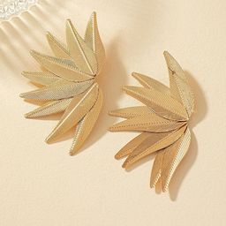 DressBerry Gold Tone Leaf Shaped Teardrop Stud-51