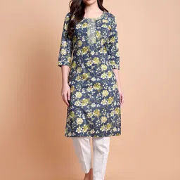 WILL BOTTOM Floral Printed Pure Cotton Kurta-image-99