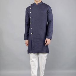 Manish Creations Woven Design Band Collar Kurta with Churidar-picture-8