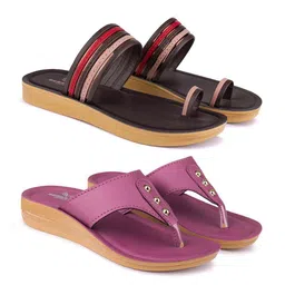 BERSACHE Women Pack Of 2 One Toe Flats-46