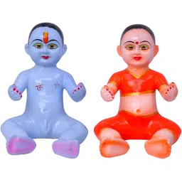GW CREATIONS Blue & Red Radha Krishna Exquisite Marble Religious Idol Showpiece-image-84