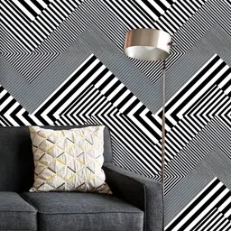 ArtzFolio Printed UV-Resistant Anti-Bacterial Abstract Geometric StripesPeel & Stick Wallpaper-image-24