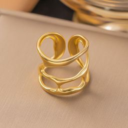MYKI Gold-Plated Adjustable Finger Ring-image-32