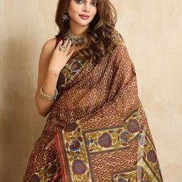 SHANVIKA Ethnic Motifs Printed Pure Cotton Saree-picture-11