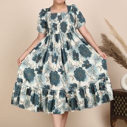 STARWORD Girls Floral Print A-Line Midi Dress-image-11