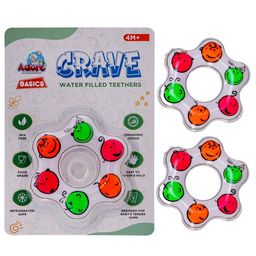 Adore Kids set of 2 White & Green Fidget Smiley Design Crave Water Filled Teethers-25