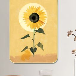 SAF Yellow & White Minimal Sunflower Printed Wall Art-image-85