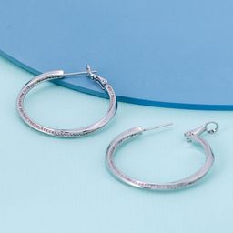 Kushal's Fashion Jewellery Rhodium-Plated Zircon Studded Circular Hoop Earrings-17