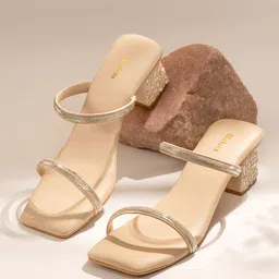 SHRIVAS BY ARCHITA MEHTA Women Embellished Ethnic Block Heel Sandals-12