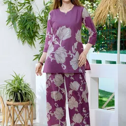 NIGHT FLOSS Floral Printed Tunic & Trousers Co-Ords-image-37