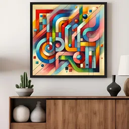 999Store Blue & Red Printed Canvas Wall Art-image-2