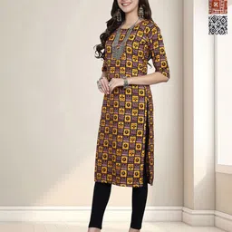 HERE&NOW Selection Of 3 Floral Printed Round Neck Straight Kurtas-79