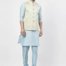 TS LIFESTYLE Men Mandarin Collar Kurta with Churidar & Nehru jacket-picture-43