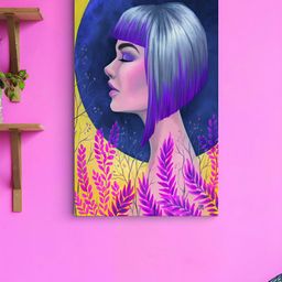 Myntra Elegant Homes Purple Canvas Wall Paintings-image-1