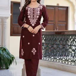 Sitaram Designer Women Ethnic Motifs Yoke Design Regular Kurta with Trousers-picture-9