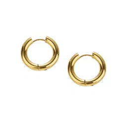 Just Lil Things Gold-Toned Contemporary Half Hoop Earrings-46