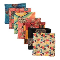The Tie Hub Set Of 7 Printed Pocket Square-0