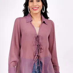 MINGLAY Women Shirt Collar Shirt Style Regular Top-image-47