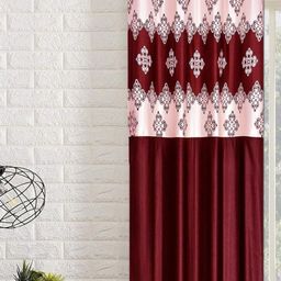 Lunar Days Maroon Room Darkening Long Door Curtain-image-17