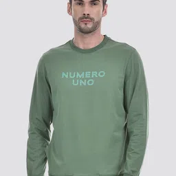 Numero Uno Men Round Neck Brand Logo Printed Cotton Sweatshirt-picture-27