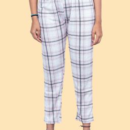 Kryptic Women Checked Pure Cotton Lounge Pants-image-106