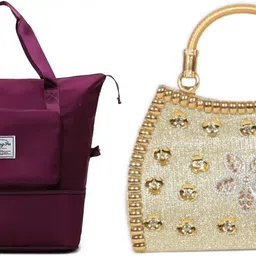 sunesh creation Women Purple, Gold Hand-held Bag-picture-8