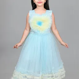 Zenat Blue Polyester Dresses-24