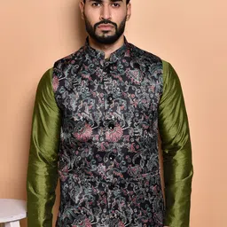 PRINTCULTR Men Regular Pure Silk Kurta with Trousers-55
