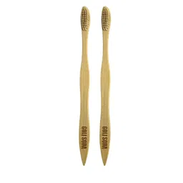 GOLI SODA Set Of 2 Brown Bamboo Toothbrush-13