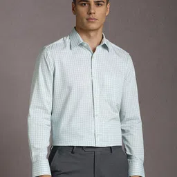 Louis Philippe Other Checks Checked Spread Collar Cotton Shirt-picture-24