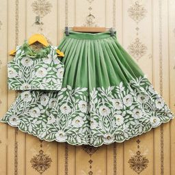 Helene Girls Embroidered Thread Work Ready to Wear Lehenga &-image-27