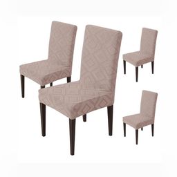 HOUSE OF QUIRK Set Of 4 Pink Diamond Texture Removable & Washable Chair Covers-16