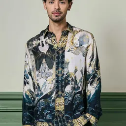 ASUKA Men Floral Opaque Printed Casual Shirt-image-6