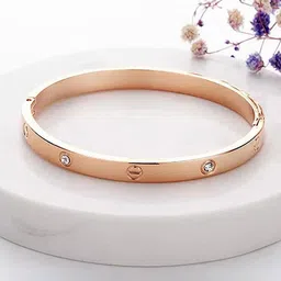 TANLOOMS Unisex Enamelled Rose Gold-Plated Cuff Bracelet-30