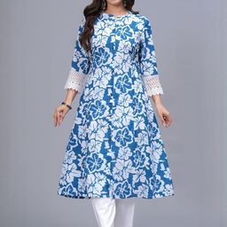 Amayra Women Blue Pure Cotton Kurta Sets-17