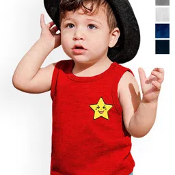 KidBee Infants Pack Of 5 Printed Pure Cotton Basic Vests-picture-44