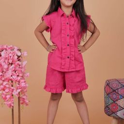 UNBIND Girls Striped Shirt With Shorts-image-84