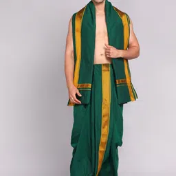 Ethazh Men Cotton Dhotis With Angavastram-picture-46