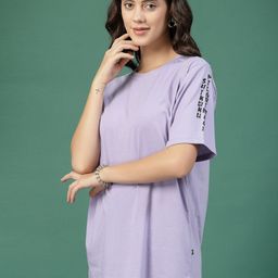 Metronaut Women Graphic Printed Round Neck Cotton Oversized T-shirt-image-40