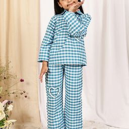 NEUDIS Girls Checked Long Sleeves Top With Trousers-picture-34