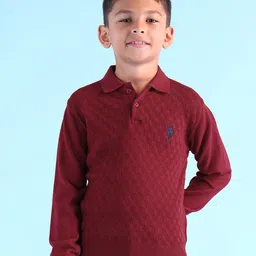 U.S. Polo Assn. Kids Boys Cotton Lapel Collar Long Sleeves Pullover Sweater-picture-12