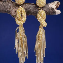 Anekaant Artificial Beaded Contemporary Drop Earrings-image-7
